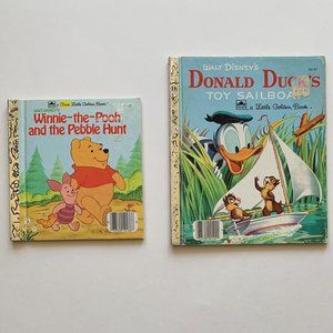 Walt Disney Vintage Golden Books - Donald Duck (1954) & Winnie-the-Pooh (1982)